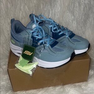 AOV Women Arch Support Walking Shoes For Plantar Fasciitis LightBlue Size 7.5